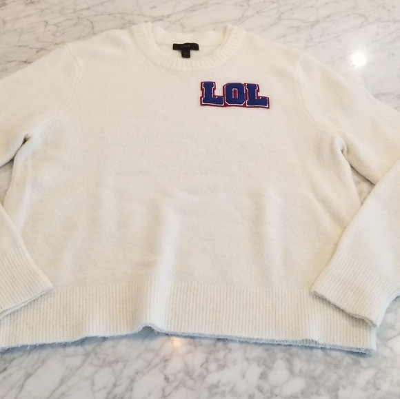 J. Crew fuzzy sweater with LOL - Picture 1 of 4